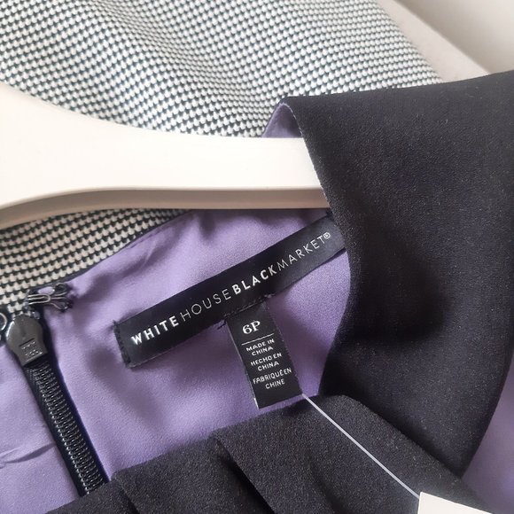 SOLD NWT White House Black Market Houndstooth Sheath Dress with Twixt Neckline - Picture 13 of 15